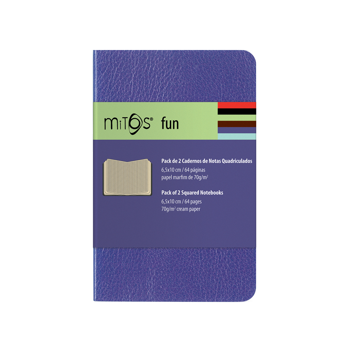 MITOS® FUN-Pack2 Cadernos Notas Quadriculado(6,5x10cm)64pg